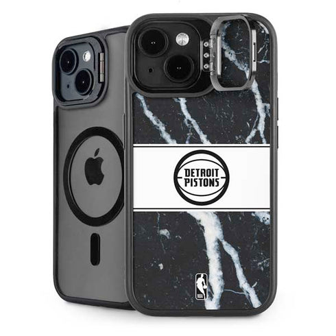 NBA Detroit Pistons Marble iPhone 15 Plus Kickstand Case